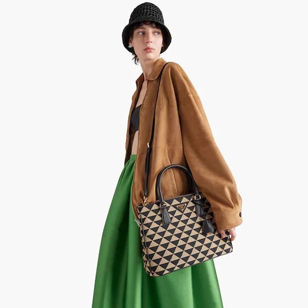 プラダ 偽物 ガレリア ジャカードファブリック ミディアムバッグ 1BA2742FKLF0Y30VDOO